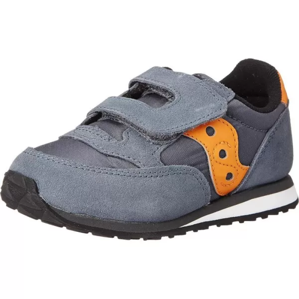 imageSaucony UnisexChild Baby Jazz Hook amp Loop SneakerGreyOrange