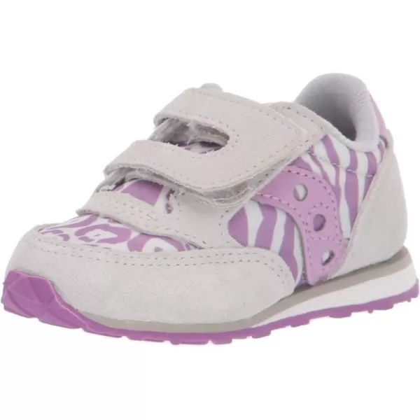 imageSaucony UnisexChild Baby Jazz Hook amp Loop SneakerGreyPurple Animal Print