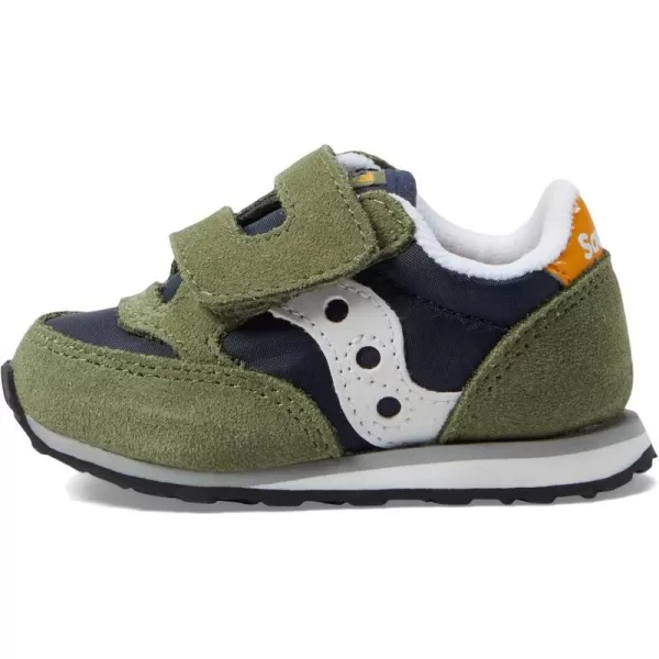 imageSaucony UnisexChild Baby Jazz Hook amp Loop SneakerOliveNavyGold