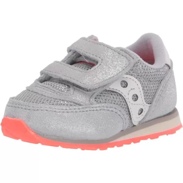 imageSaucony UnisexChild Baby Jazz Hook amp Loop SneakerSilver Sparkle