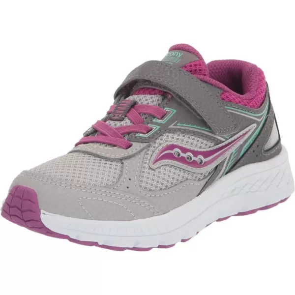 imageSaucony UnisexChild Cohesion 14 Alternative Closure Jr Running ShoeGreyMagentaTurq