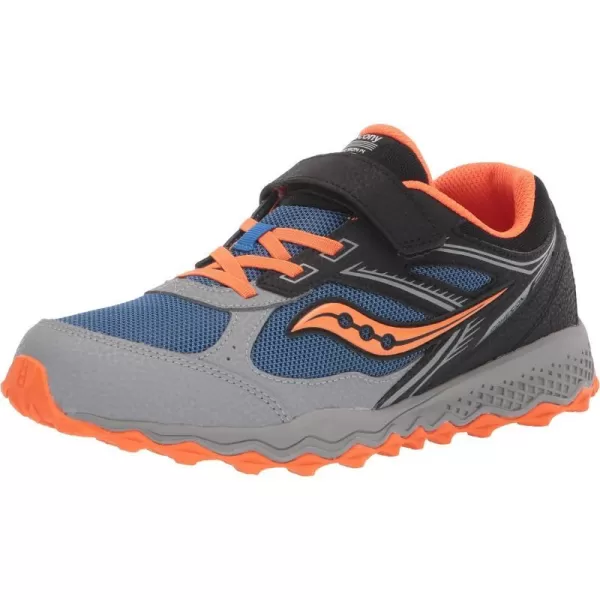 imageSaucony UnisexChild Cohesion Tr14 Alternative Closure Trail Running ShoeBlackBlueOrange