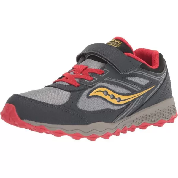 imageSaucony UnisexChild Cohesion Tr14 Alternative Closure Trail Running ShoeNavyGreyRed