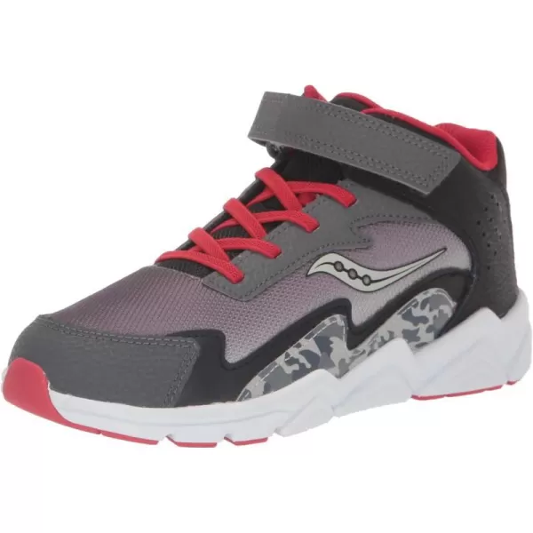 imageSaucony UnisexChild Flash Alternative Closure Mid SneakerGreyRed