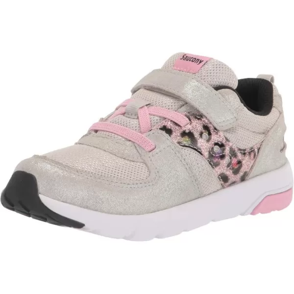 imageSaucony UnisexChild Jazz Lite 20 SneakerSilverPinkLeopard