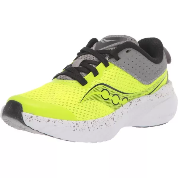 imageSaucony UnisexChild Kinvara 14 Lace to Toe SneakerCitronGrey