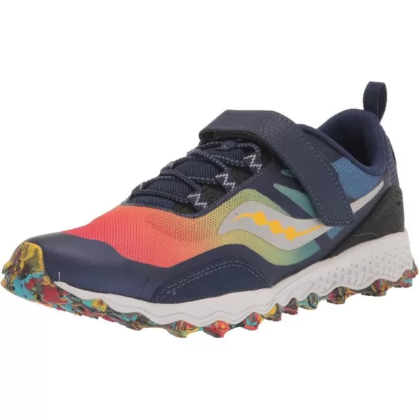 imageSaucony UnisexChild Peregrine 12 Shield Alternative Closure Hiking ShoeBlueRedYellow