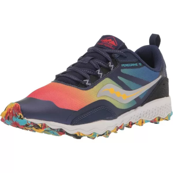 imageSaucony UnisexChild Peregrine 12 Shield SneakerBlueRedYellow