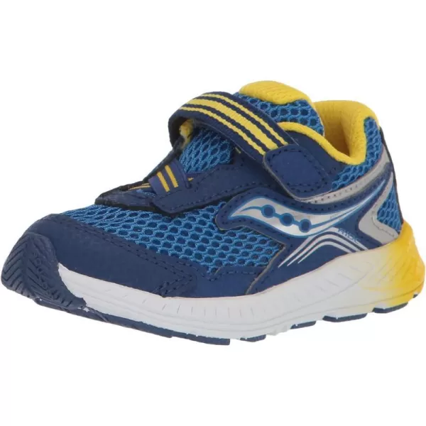 imageSaucony UnisexChild Ride 10 Jr Running ShoeBlueYellow