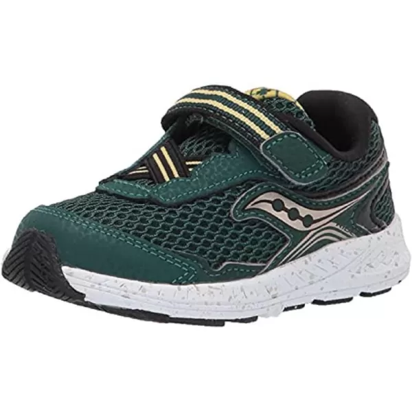imageSaucony UnisexChild Ride 10 Jr Running ShoeGreenGoldBlack