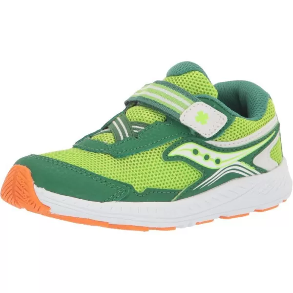 imageSaucony UnisexChild Ride 10 Jr Running ShoeGreenWhite