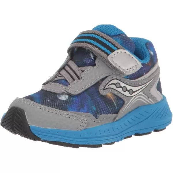 imageSaucony UnisexChild Ride 10 Jr Running ShoeGreyBlueSpace