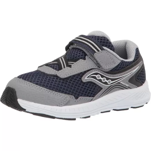 imageSaucony UnisexChild Ride 10 Jr Running ShoeNavyGrey