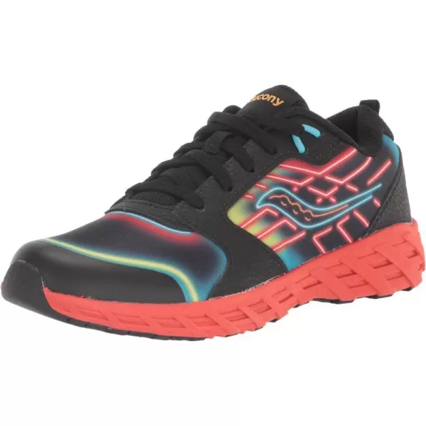imageSaucony UnisexChild Wind 20 SneakerNeonBlackRed