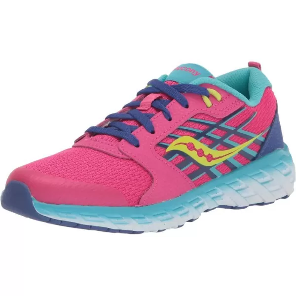imageSaucony UnisexChild Wind 20 SneakerPinkBlueGrey