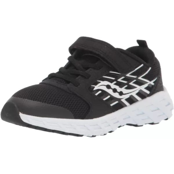 imageSaucony UnisexChild Wind Alternative Closure 20 Running ShoeBlackWhite