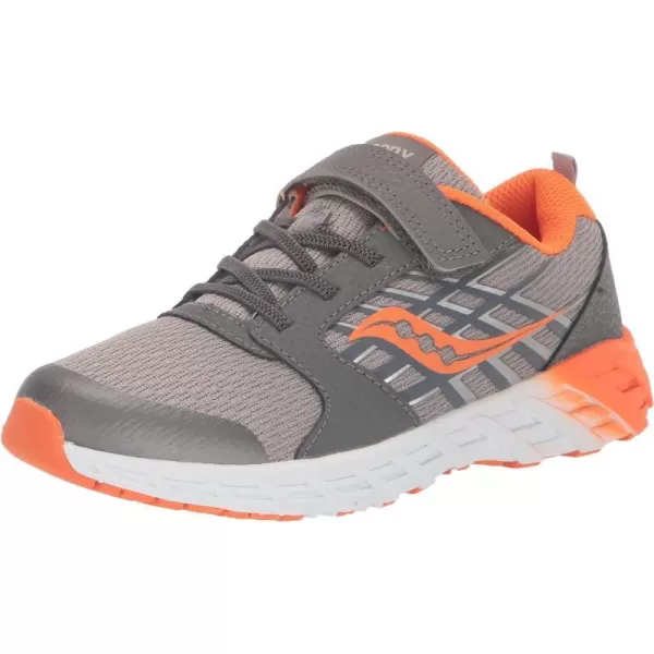 imageSaucony UnisexChild Wind Alternative Closure 20 Running ShoeGreyOrange