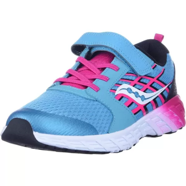 imageSaucony UnisexChild Wind Alternative Closure 20 Running ShoeTurqPinkBlack