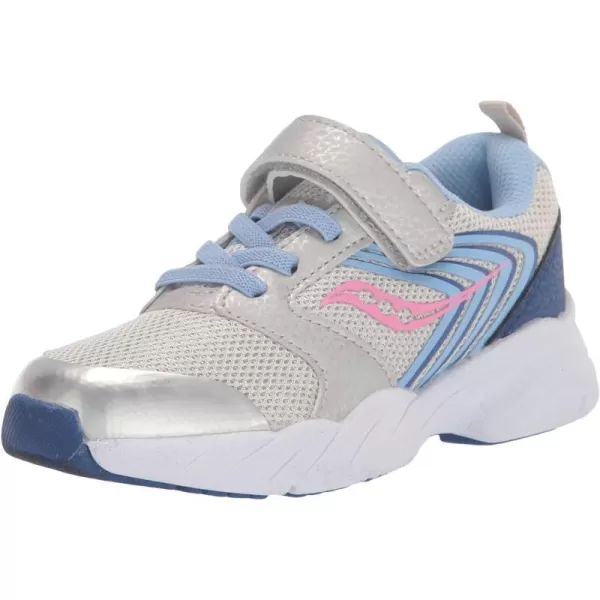 imageSaucony UnisexChild Wind FST Ac SneakerSilverBluePink
