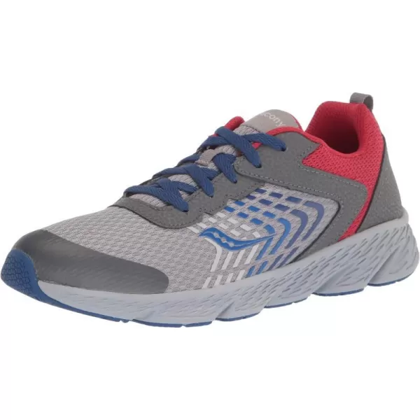 imageSaucony UnisexChild Wind Running ShoeGreyBlueRed