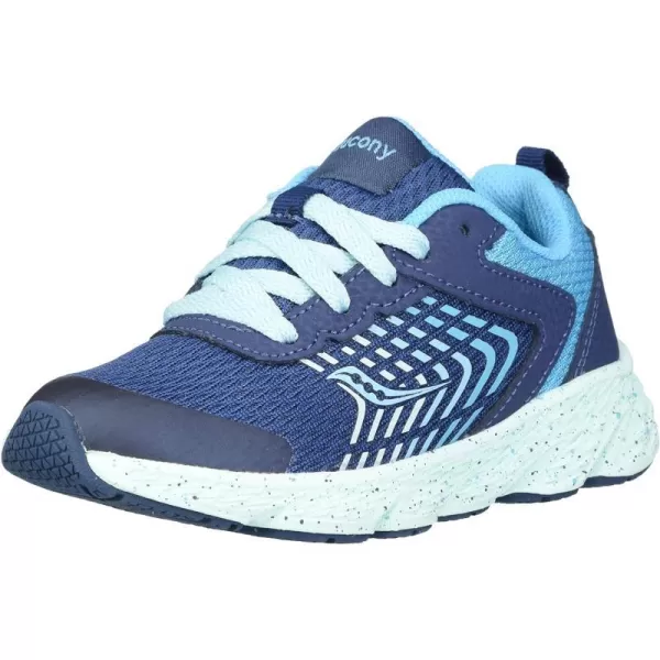 imageSaucony UnisexChild Wind Running ShoeNavyTurquoise