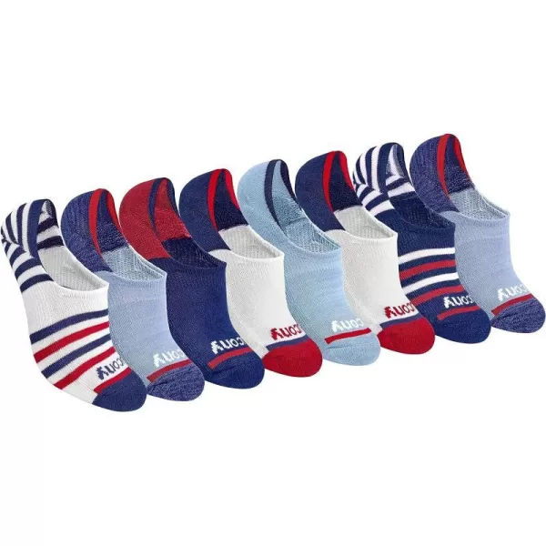 imageSaucony Womens 8 Pairs No Show Cushioned Invisible Liner SocksAmericana Assorted 8 Pairs