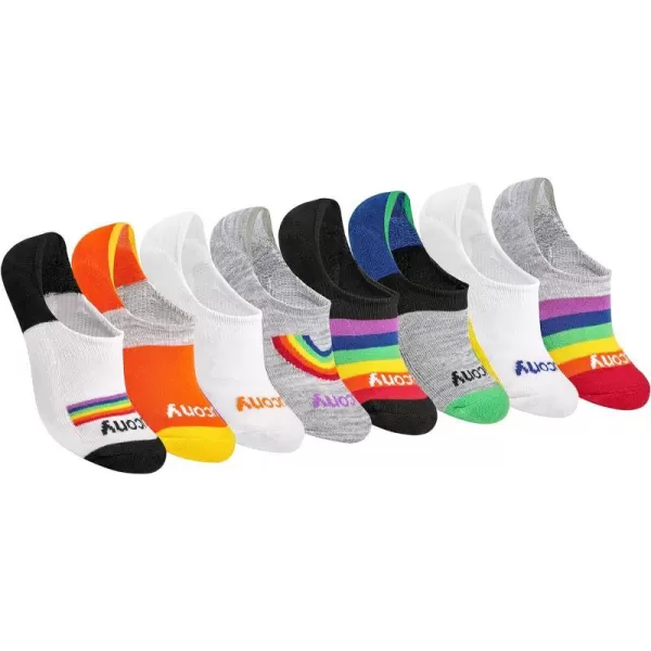 imageSaucony Womens 8 Pairs No Show Cushioned Invisible Liner SocksBright Assorted 8 Pairs