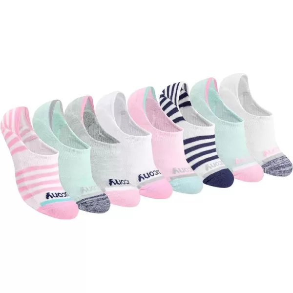 imageSaucony Womens 8 Pairs No Show Cushioned Invisible Liner SocksFashion Assorted 8 Pairs