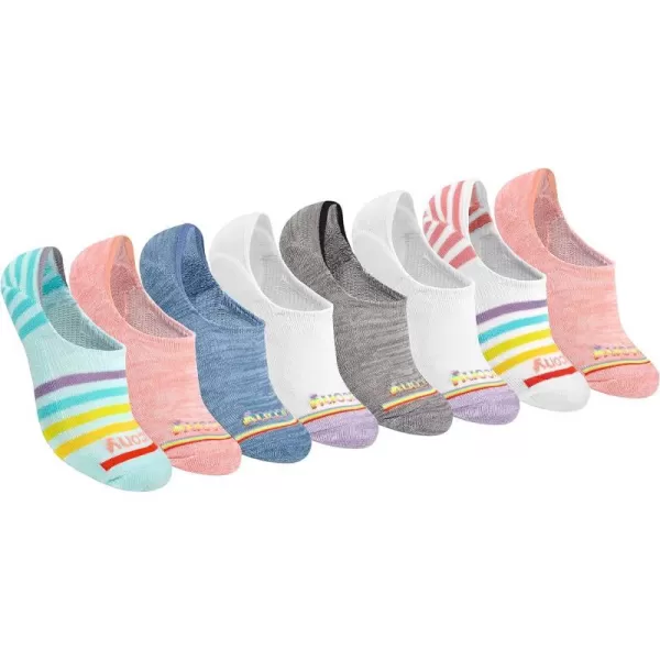 imageSaucony Womens 8 Pairs No Show Cushioned Invisible Liner SocksRainbow Assorted 8 Pairs