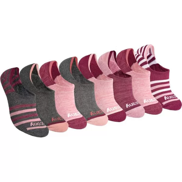 imageSaucony Womens 8 Pairs No Show Cushioned Invisible Liner SocksRose 8 Pairs