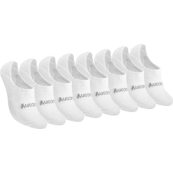 imageSaucony Womens 8 Pairs No Show Cushioned Invisible Liner SocksWhite 8 Pairs