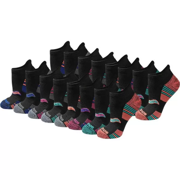 imageSaucony Womens Multipack Performance Heel Tab Athletic SocksAssorted Darks 16 Pairs
