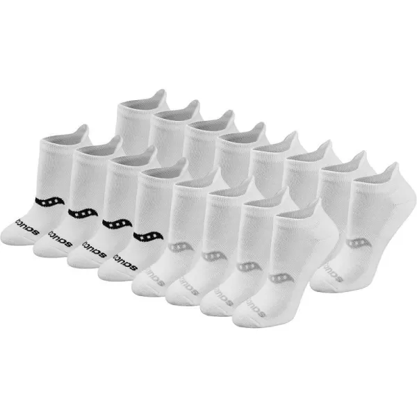 imageSaucony Womens Multipack Performance Heel Tab Athletic SocksBasic White 16 Pairs