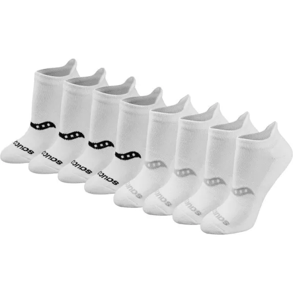 imageSaucony Womens Multipack Performance Heel Tab Athletic SocksBasic White 8 Pairs