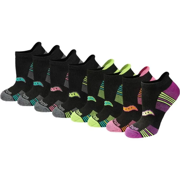 imageSaucony Womens Multipack Performance Heel Tab Athletic SocksBlack Assorted 8 Pairs