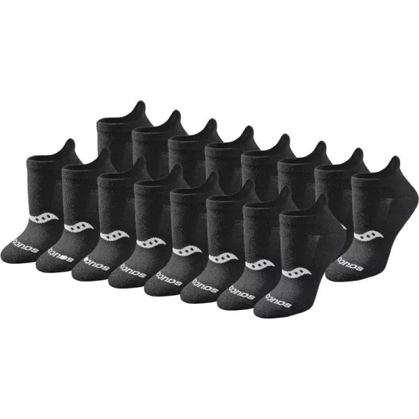 imageSaucony Womens Multipack Performance Heel Tab Athletic SocksBlack Solid 16 Pairs