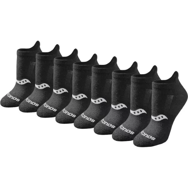 imageSaucony Womens Multipack Performance Heel Tab Athletic SocksBlack Solid 8 Pairs