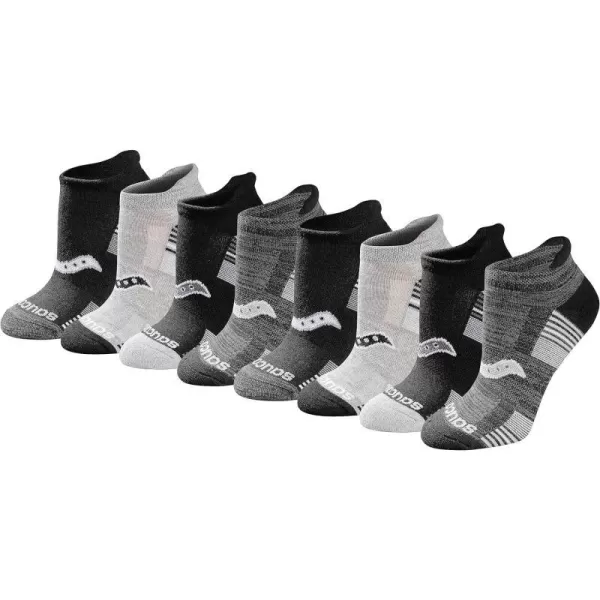 imageSaucony Womens Multipack Performance Heel Tab Athletic SocksBlack White Assorted 8 Pairs