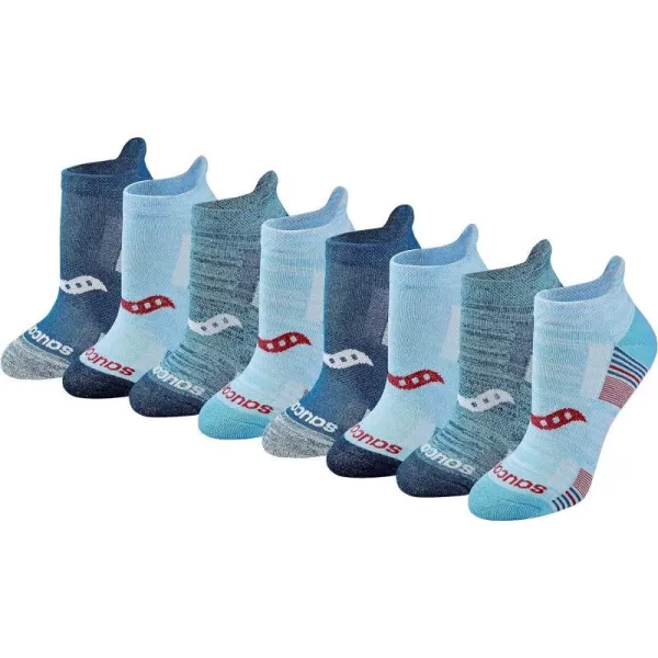 imageSaucony Womens Multipack Performance Heel Tab Athletic SocksBlue Assorted 8 Pairs