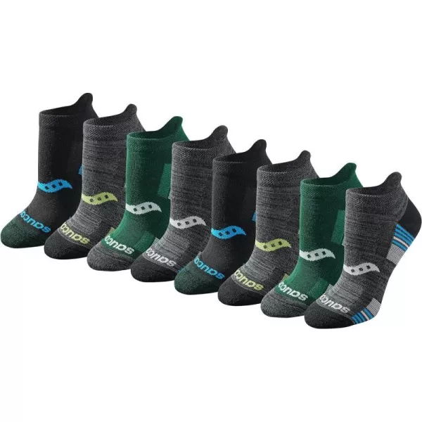 imageSaucony Womens Multipack Performance Heel Tab Athletic SocksEco Repreve Black 8 Pairs