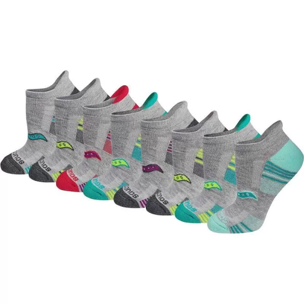 imageSaucony Womens Multipack Performance Heel Tab Athletic SocksGrey Assorted 8 Pairs