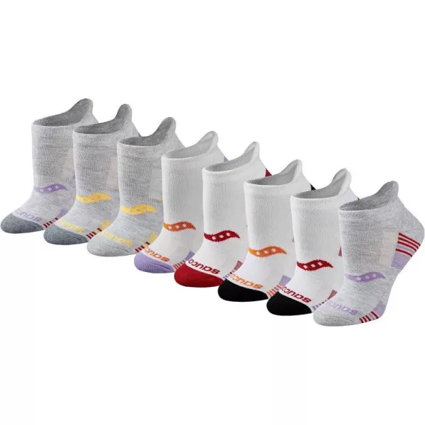 imageSaucony Womens Multipack Performance Heel Tab Athletic SocksGrey Cheer 8 Pairs