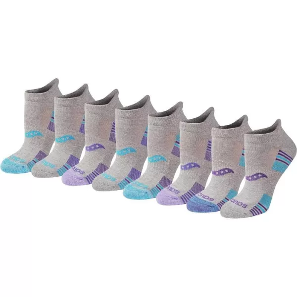 imageSaucony Womens Multipack Performance Heel Tab Athletic SocksGrey Heather Blue Assorted 8 Pairs
