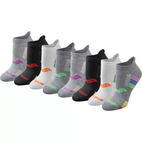 imageSaucony Womens Multipack Performance Heel Tab Athletic SocksRainbow Assorted 2 8 Pairs