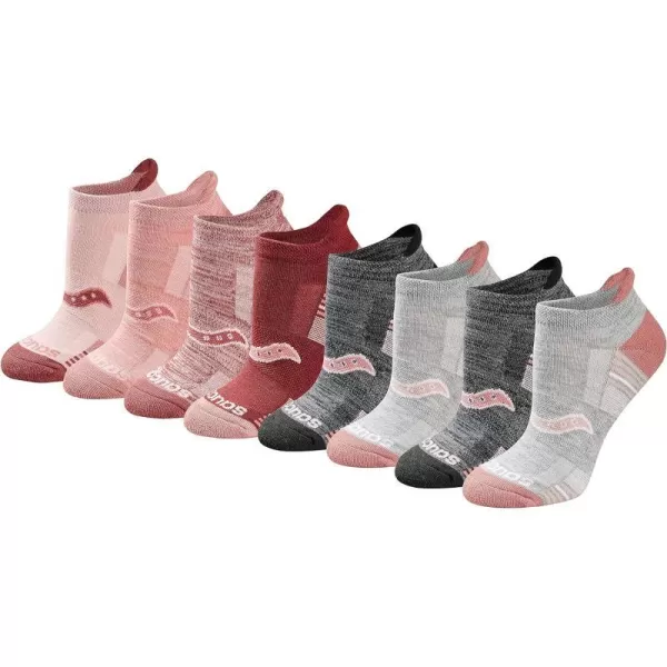 imageSaucony Womens Multipack Performance Heel Tab Athletic SocksRose Assorted 8 Pairs