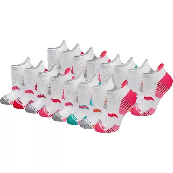 imageSaucony Womens Multipack Performance Heel Tab Athletic SocksWhite Assorted 16 Pairs