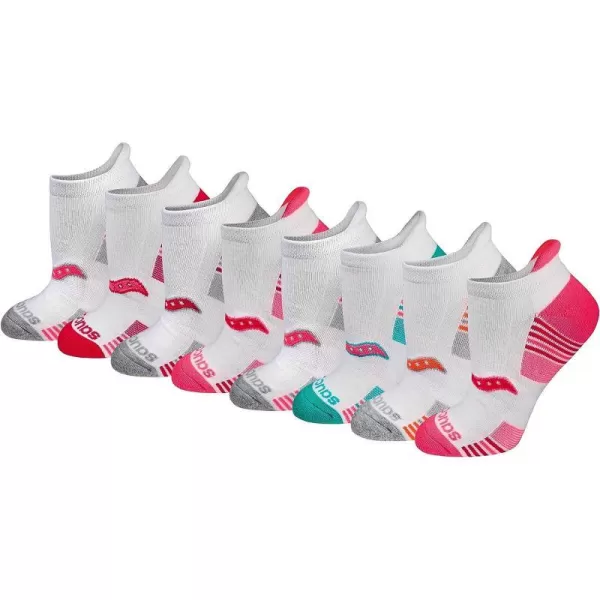 imageSaucony Womens Multipack Performance Heel Tab Athletic SocksWhite Assorted 8 Pairs