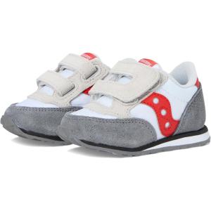 imageSaucony Baby Girls Baby Jazz Hook Loop SeasonalWhiteGreyRed