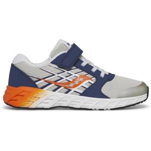 imageSaucony UnisexChild Wind Alternative Closure 20 SneakerGreyNavyOrange