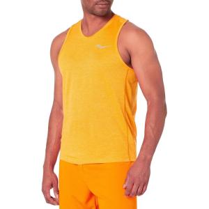 imageSaucony Stopwatch Singlet for Men  Classic Style Straight Hemline Round Neck Wide Arm OpeningMarigold Heather